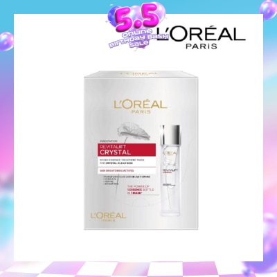 L'OREAL PARIS SKINCARE - Revitalift Crystal Micro-Essence Treatment Mask Sheets (Hydrate and Pore-control For Oily Prone Skin) 5s