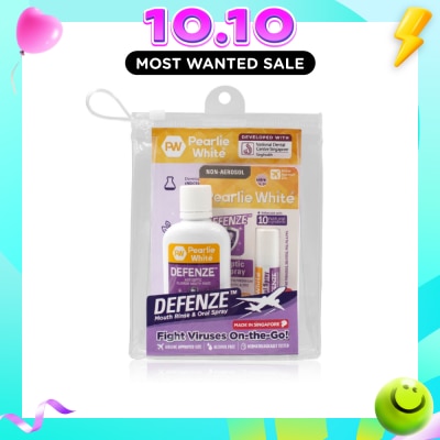 PEARLIE WHITE® Defenze Travel Pack (Defenze Antiseptic Fluoride Mouth Rinse 100ml + Defenze Antiseptic Oral Spray 8.5ml) image