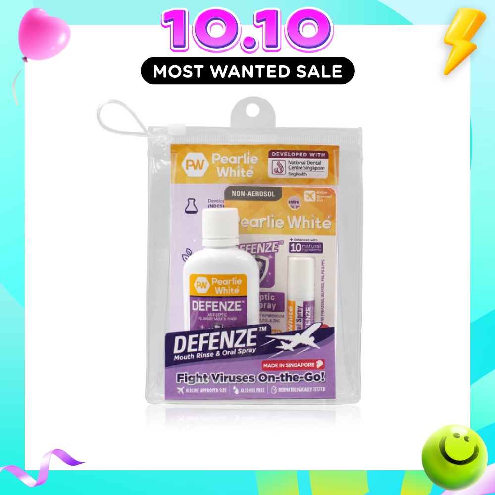 Defenze Travel Pack (Defenze Antiseptic Fluoride Mouth Rinse 100ml + Defenze Antiseptic Oral Spray 8.5ml) image