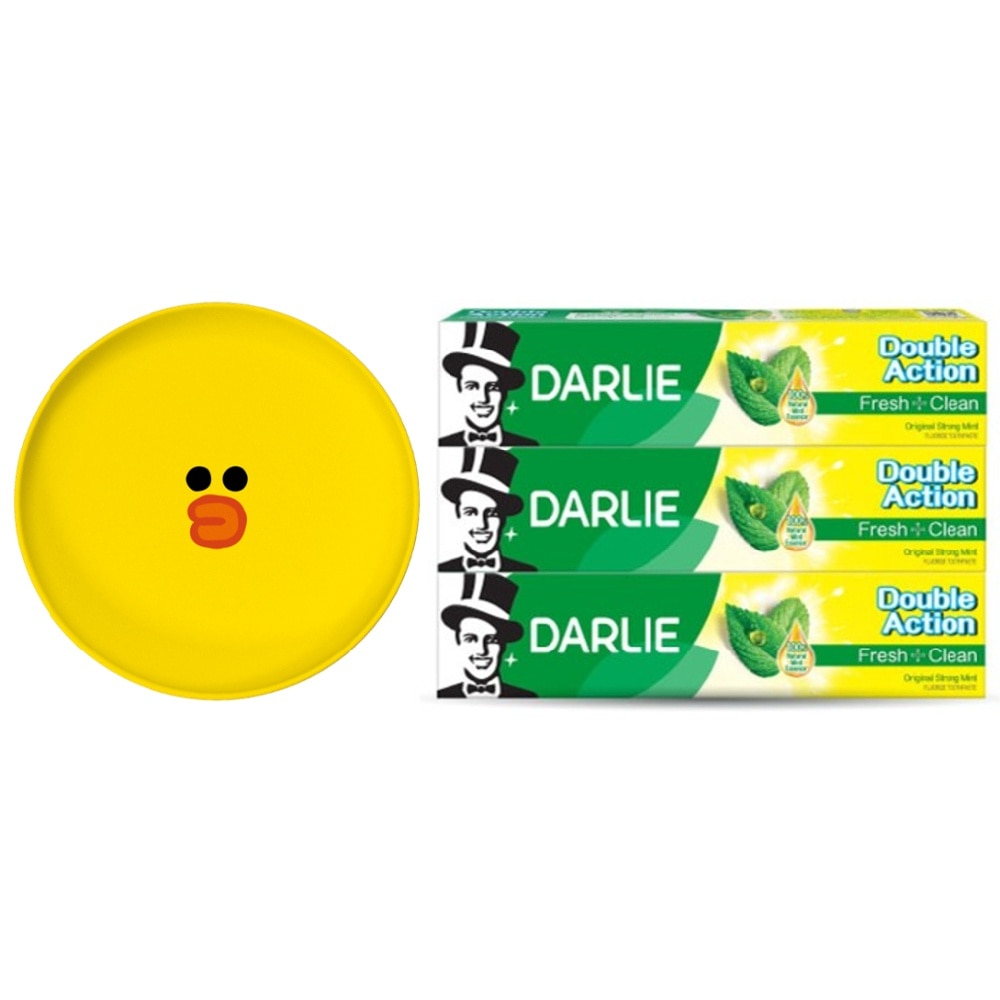 Double Action Toothpaste + LINE Plate 250g x 3s