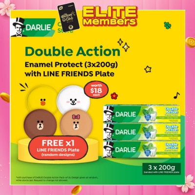 DARLIE Double Action Enamel Protect Toothpaste + LINE Plate 200g x 3s