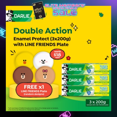 DARLIE Double Action Enamel Protect Toothpaste + LINE Plate 200g x 3s