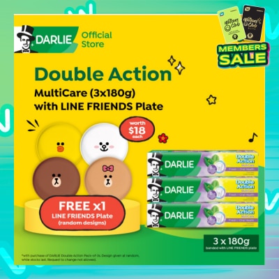 DARLIE Double Action Multicare Toothpaste + LINE Plate 180g x 3s