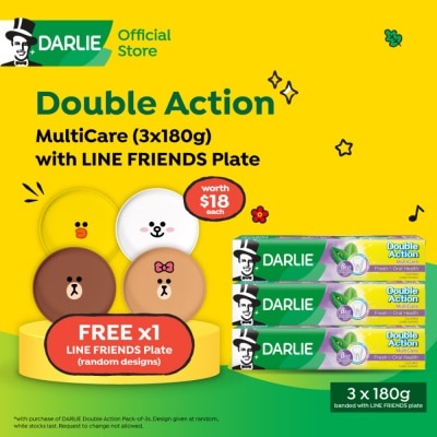 DARLIE Double Action Multicare Toothpaste + LINE Plate 180g x 3s