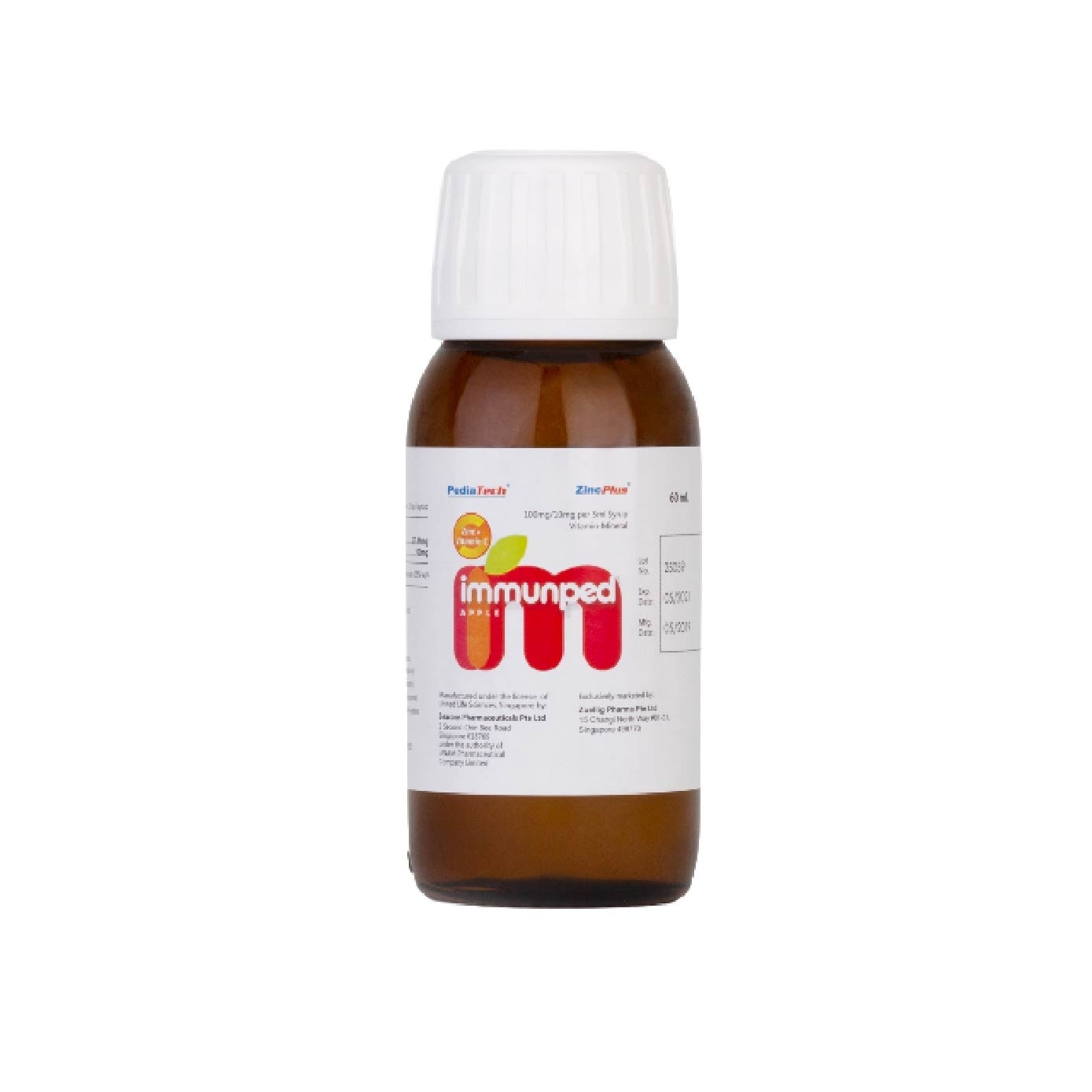 Immunped Zinc + Vitamin C Apple Syrup 60ml