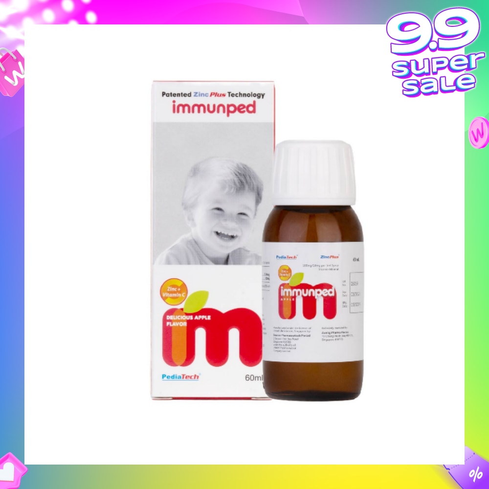 Immunped Zinc + Vitamin C Apple Syrup 60ml