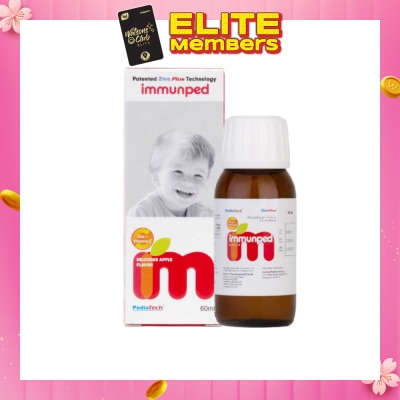 PEDIATECH Immunped Zinc + Vitamin C Apple Syrup 60ml&nbsp;(Expiry: Apr`2026)