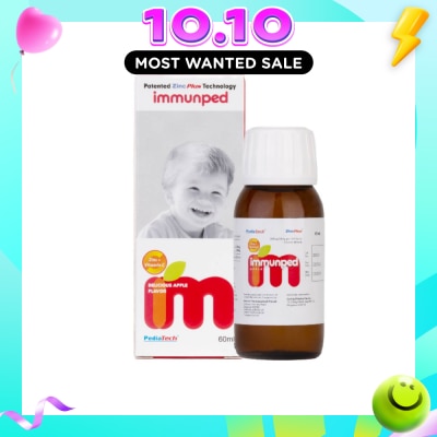 PEDIATECH Immunped Zinc + Vitamin C Apple Syrup 60ml image