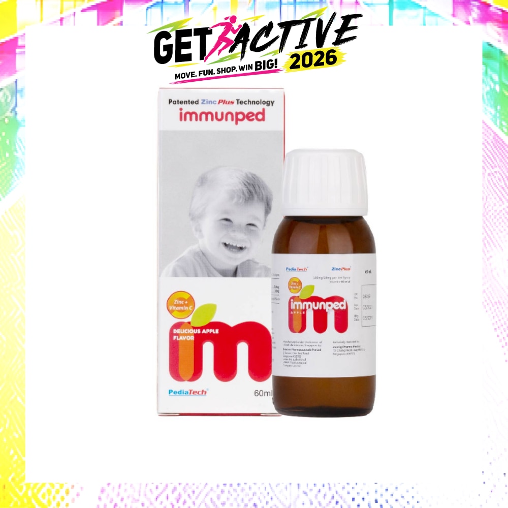 Immunped Zinc + Vitamin C Apple Syrup 60ml image