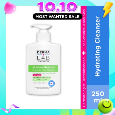 DERMA LAB Moisture Restore Cream to Foam Cleanser 250ml image