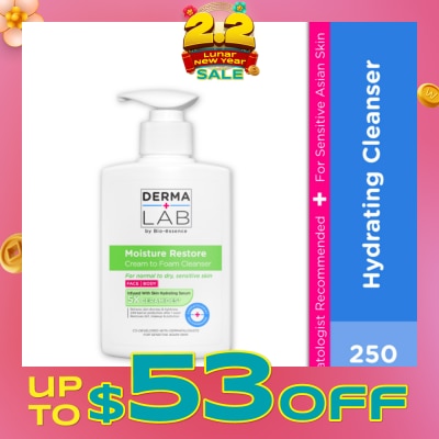 DERMA LAB Moisture Restore Cream to Foam Cleanser 250ml