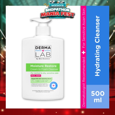 DERMA LAB - Moisture Restore Cream to Foam Cleanser 500ml