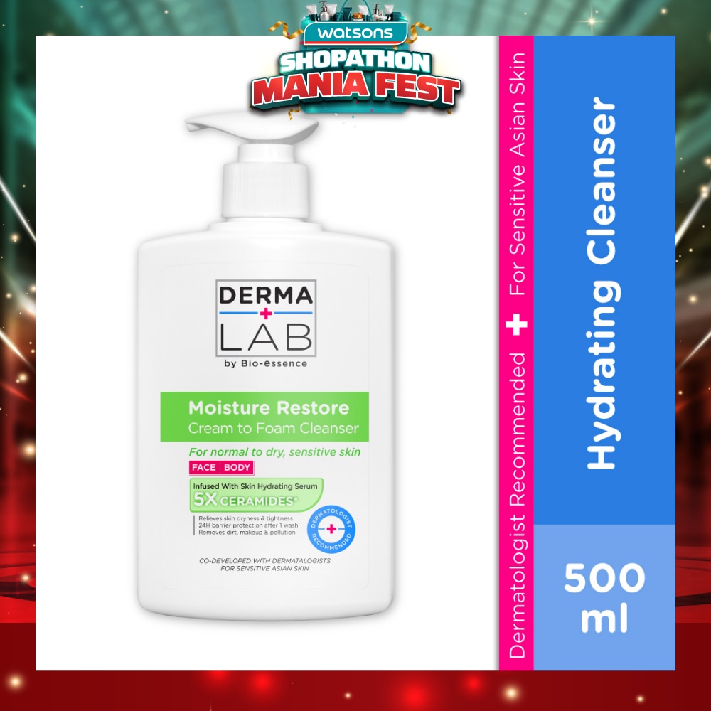 Moisture Restore Cream to Foam Cleanser 500ml