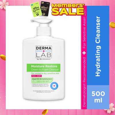DERMA LAB Moisture Restore Cream to Foam Cleanser 500ml