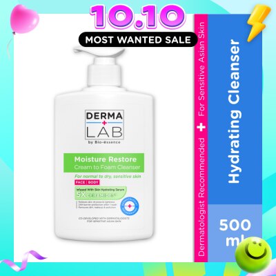 DERMA LAB Moisture Restore Cream to Foam Cleanser 500ml image