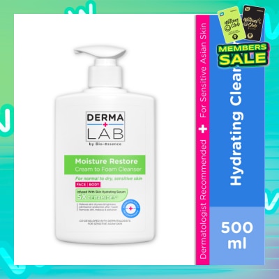 DERMA LAB Moisture Restore Cream to Foam Cleanser 500ml