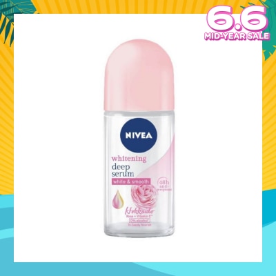 NIVEA Whitening Deep Serum White & Smooth Hokkaido Rose Deodorant Roll On 50ml