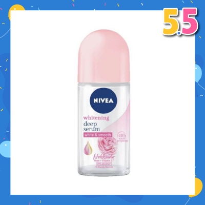 NIVEA Whitening Deep Serum White & Smooth Hokkaido Rose Deodorant Roll On 50ml