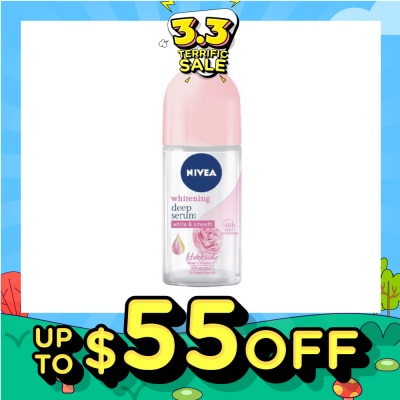 NIVEA Whitening Deep Serum White & Smooth Hokkaido Rose Deodorant Roll On 50ml