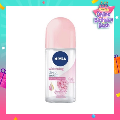 NIVEA Whitening Deep Serum White & Smooth Hokkaido Rose Deodorant Roll On 50ml