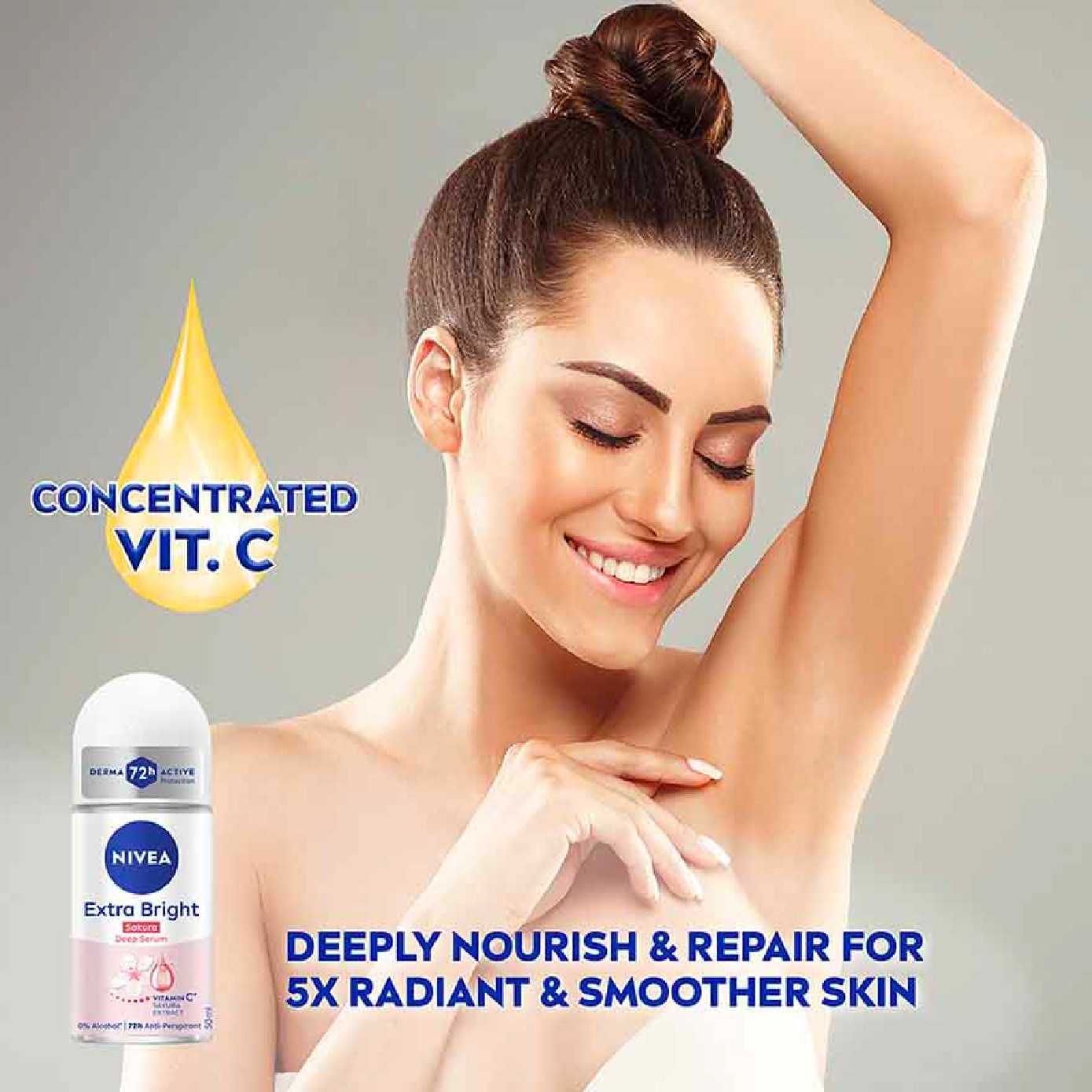 Whitening Deep Serum White & Firm Sakura Deodorant Roll On 50ml