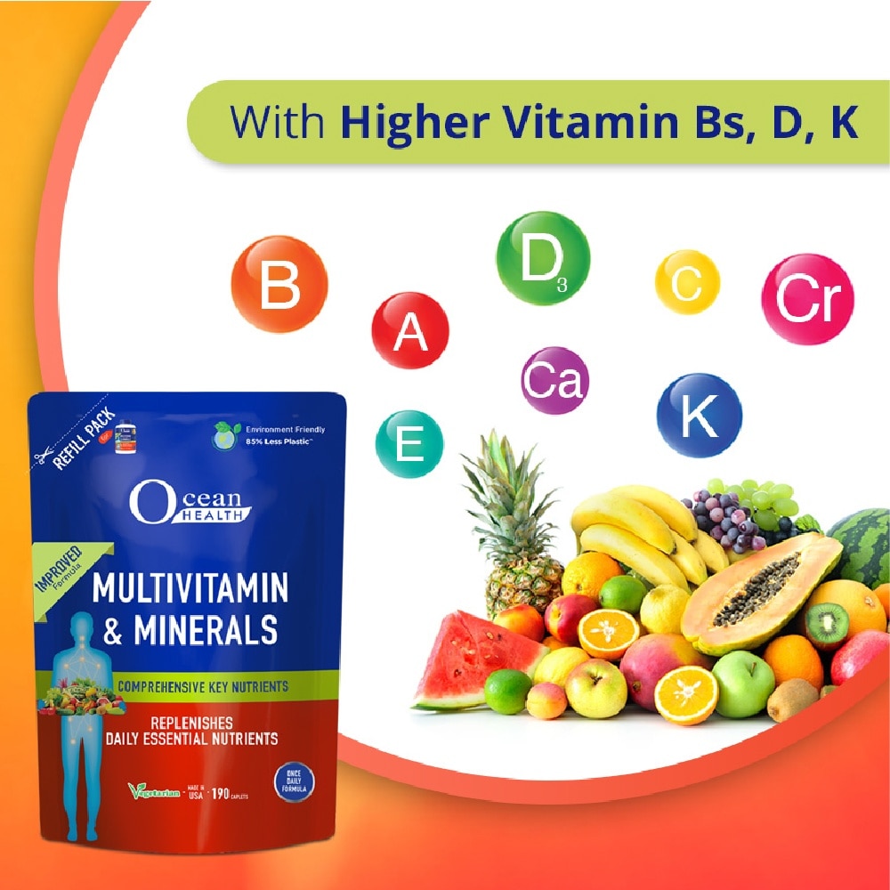 Multivitamin and Minerals Replenishes Daily Key Nutrients Refill Pouch 190s