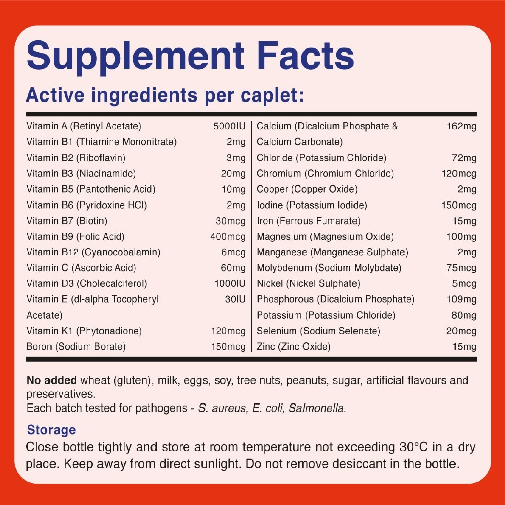 Multivitamin and Minerals Replenishes Daily Key Nutrients Refill Pouch 190s