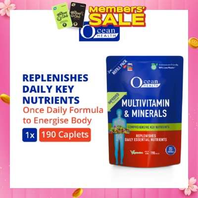 OCEAN HEALTH Multivitamin and Minerals Replenishes Daily Key Nutrients Refill Pouch 190s