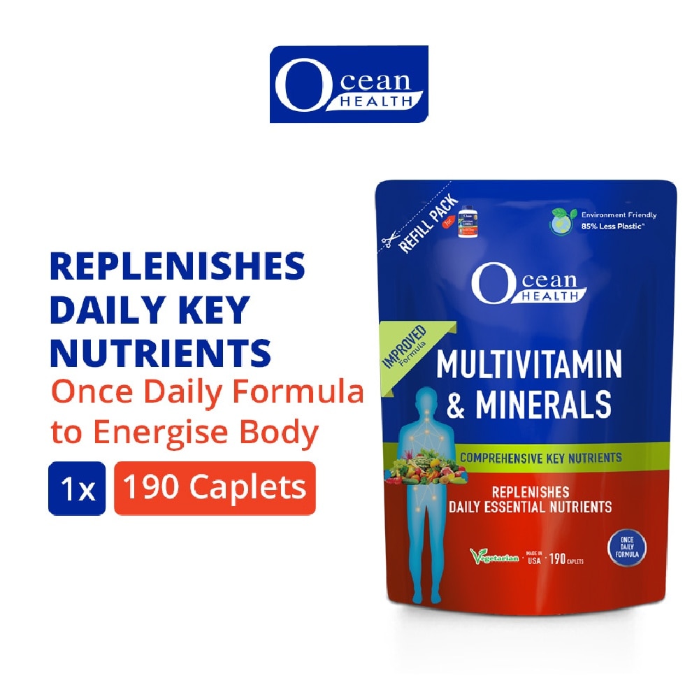 Multivitamin and Minerals Replenishes Daily Key Nutrients Refill Pouch 190s