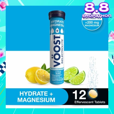 VOOST Hydrate + Magnesium Citrus Burst Effervescent Tablets 12