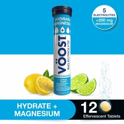 VOOST Hydrate + Magnesium Citrus Burst Effervescent Tablets 12