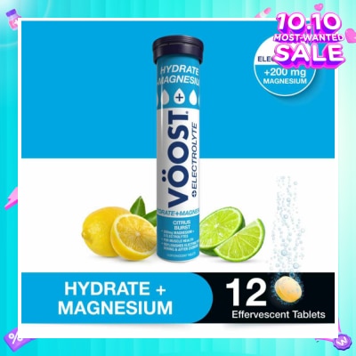 VOOST Hydrate + Magnesium Citrus Burst Effervescent Tablets 12