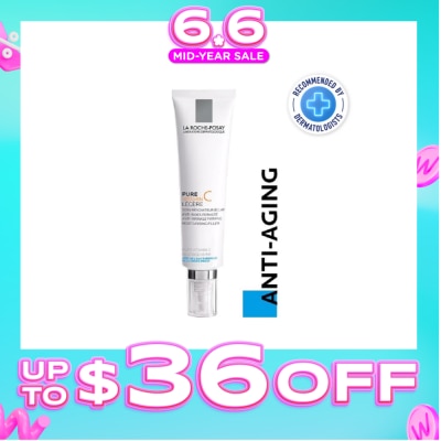 LA ROCHE-POSAY - Pure Vitamin C10 Light 40ml (Anti-Wrinkle Firming Face Moisturiser with Pure Vitamin C for Aging Skin) 40ml
