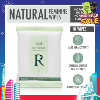 RAEL Natural Feminine Wipes 10s