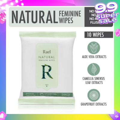 RAEL Natural Feminine Wipes 10s