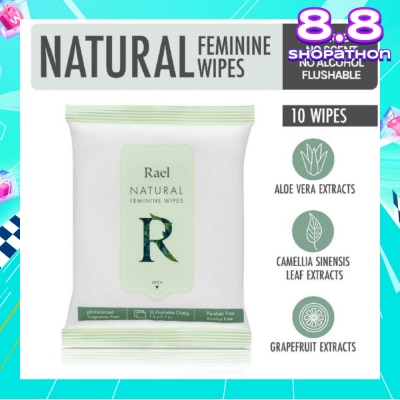 RAEL Natural Feminine Wipes 10s
