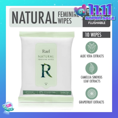 RAEL Natural Feminine Wipes 10s