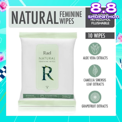 RAEL Natural Feminine Wipes 10s