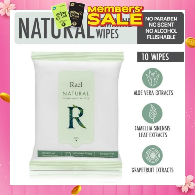RAEL Natural Feminine Wipes 10s