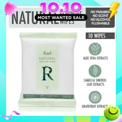 RAEL Natural Feminine Wipes 10s image