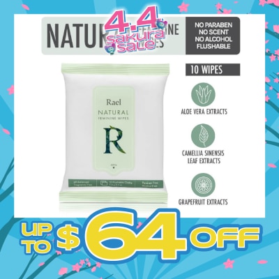 RAEL - Natural Feminine Wipes 10s