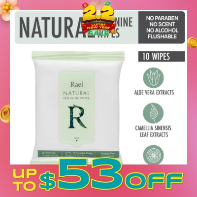 RAEL Natural Feminine Wipes 10s