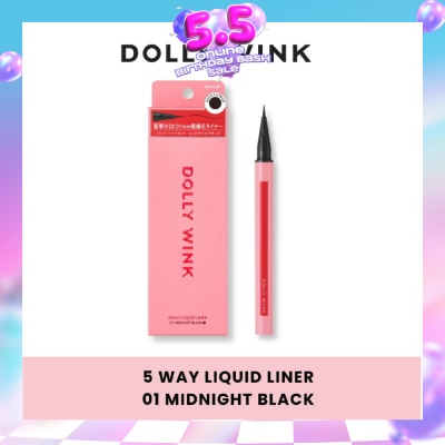 DOLLY WINK - 5 Way Liquid Liner 01 Midnight Black 0.6ml