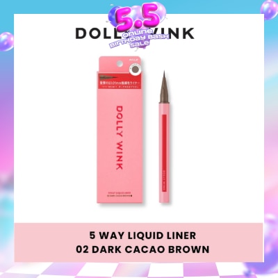 DOLLY WINK - 5 Way Liquid Liner 02 Dark Cacao Brown 0.6ml