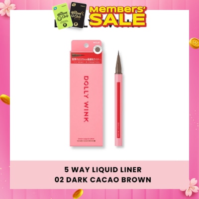 DOLLY WINK 5 Way Liquid Liner 02 Dark Cacao Brown 0.6ml