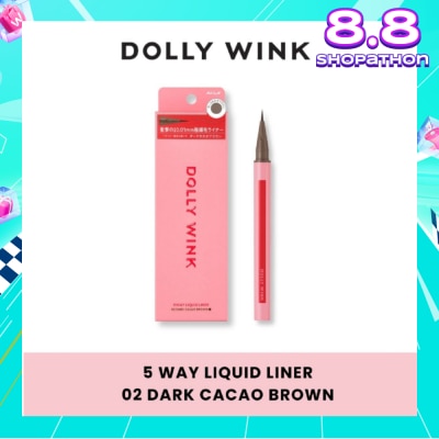 DOLLY WINK 5 Way Liquid Liner 02 Dark Cacao Brown 0.6ml