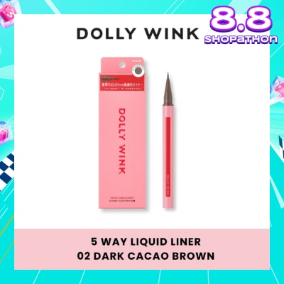 DOLLY WINK 5 Way Liquid Liner 02 Dark Cacao Brown 0.6ml