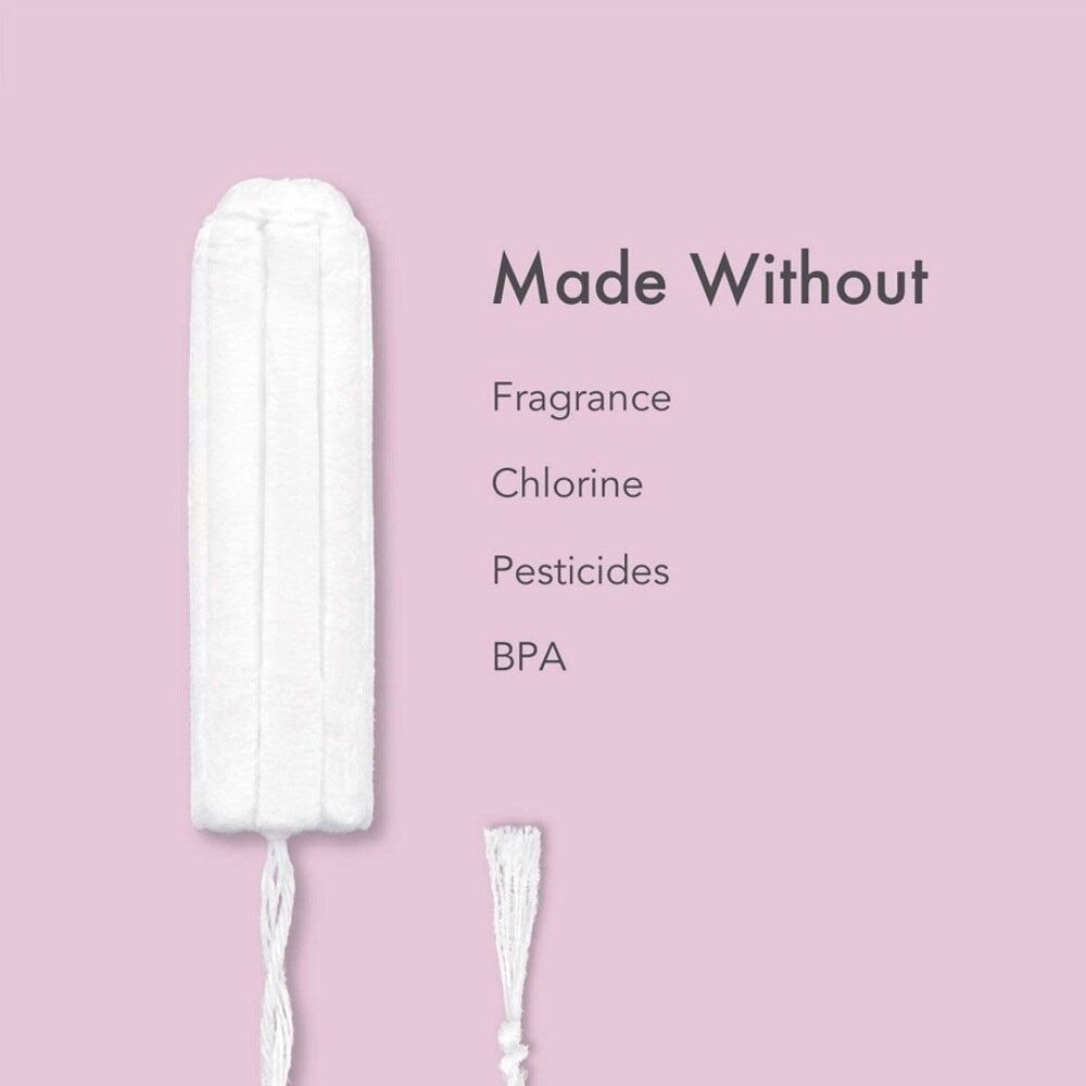 Regular Organic Cotton Tampons With Plant-Based Compact Applicator 18s