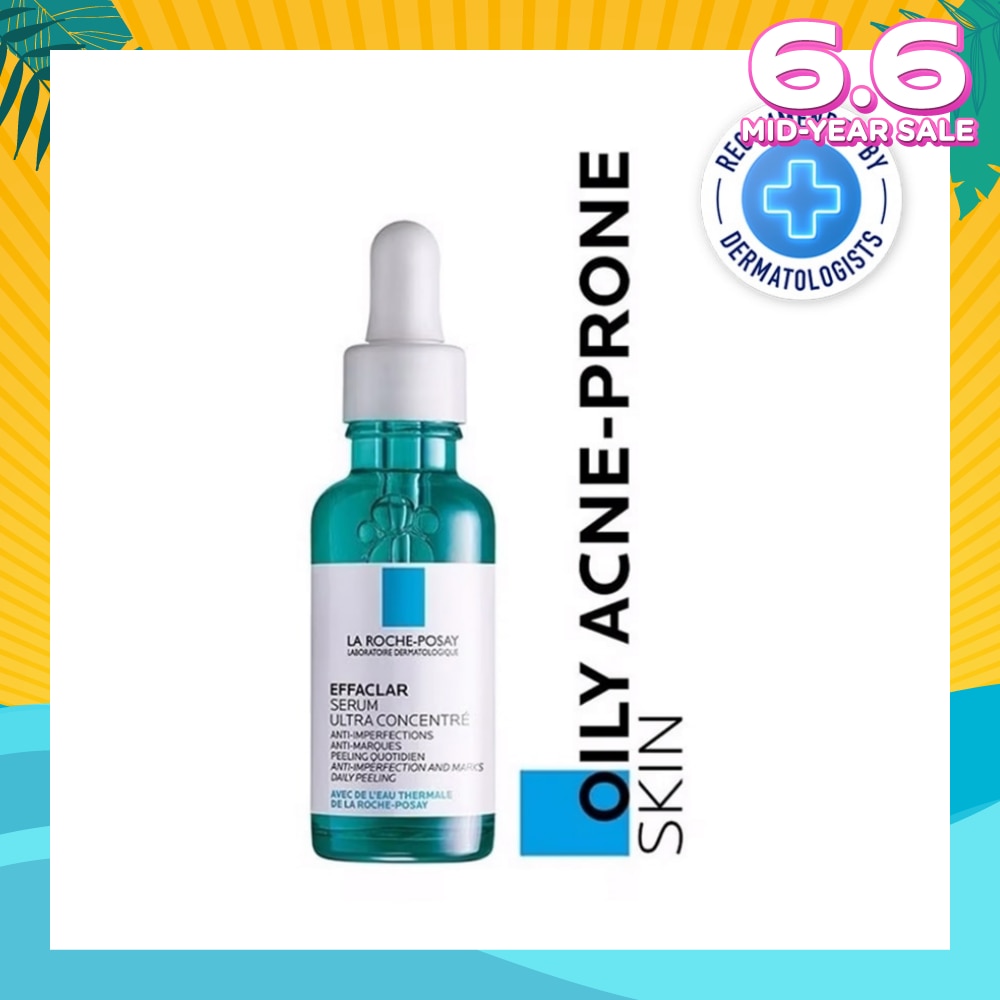 La Roche-Posay Effaclar Serum Ultra Concentrate (Anti-Acne Serum with Salicylic, Glycolic Acid, Niacinamide for Oily Acne-Prone Skin) 30ml