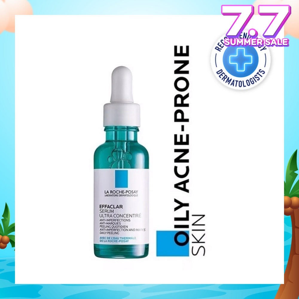 La Roche-Posay Effaclar Serum Ultra Concentrate (Anti-Acne Serum with Salicylic, Glycolic Acid, Niacinamide for Oily Acne-Prone Skin) 30ml
